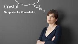  Presentation with thought - Cool new presentation with woman thinking with a thought backdrop and a gray colored foreground