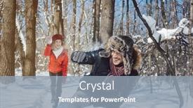  Presentation with teasing - Slides with woman-throwing-snowball background and a light blue colored foreground