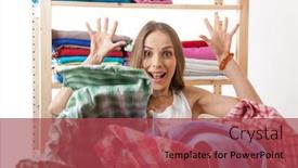  Presentation with pile - Cool new presentation theme with woman-throws-a-pile backdrop and a red colored foreground