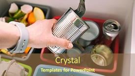  Presentation with container - Amazing theme having woman-throws-the-tin backdrop and a coral colored foreground