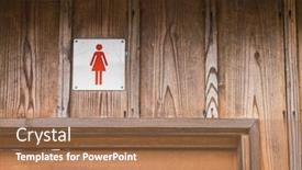  Presentation with toilet - Presentation having woman-toilet-sign background and a coral colored foreground