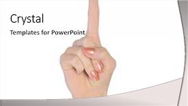  Presentation with hand touching finger digital - Colorful PPT theme enhanced with woman touch something with finger backdrop and a  colored foreground