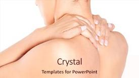  Presentation with shoulder pain - Amazing theme having woman touching her shoulder backdrop and a lemonade colored foreground