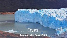  Presentation with glacier - Presentation theme featuring giant lake perito moreno glacier background and a teal colored foreground