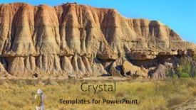  Presentation with journey - PPT theme featuring woman-tourist-admires-the-landscape background and a gold colored foreground