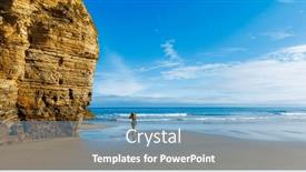  Presentation with atlantic - Presentation theme enhanced with woman-tourist-enjoying-beautiful-panoramic background and a  colored foreground