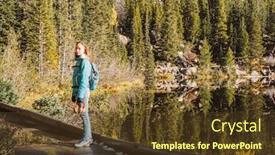  Presentation with colorado - Theme having woman tourist on trail near bear lake at autumn in rocky mountain national park colorado usa background and a tawny brown colored foreground