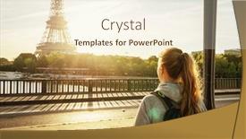  Presentation with eiffel tower paris france - Amazing presentation design having woman-tourist-walking-in-front backdrop and a cream colored foreground