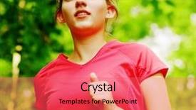  Presentation with woman runner - Audience pleasing PPT theme consisting of woman trail runner from a complete series of photos backdrop and a red colored foreground