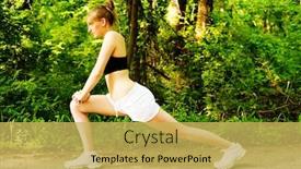  Presentation with woman runner - Beautiful presentation featuring woman trail runner from a complete series of photos backdrop and a yellow colored foreground