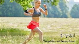  Presentation with persistence - Slides having woman training hard with persistence background and a yellow colored foreground