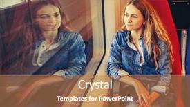  Presentation with public transport - Cool new theme with woman traveling by public transport backdrop and a  colored foreground