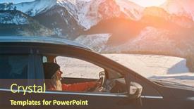  Presentation with winter driving - Presentation featuring woman-traveling-exploring-enjoying background and a tawny brown colored foreground