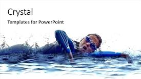  Presentation with swimmer - Cool new theme with woman triathlon ironman athlete swimmers backdrop and a white colored foreground