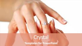  Presentation with engagement - Audience pleasing PPT theme consisting of woman tries on her diamond engagement ring backdrop and a coral colored foreground