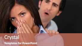  Presentation with sickness - Slide set with antagonism - woman trying to hide her background and a coral colored foreground