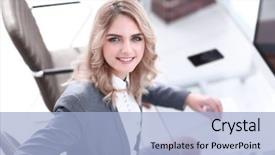  Presentation with keyboard - Amazing slides having woman typing on computer keyboard backdrop and a light blue colored foreground