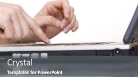  Presentation with laptop - Presentation having woman-typing-on-her-laptop background and a  colored foreground