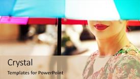  Presentation with woman in under wear - Beautiful slides featuring woman under an colorful umbrella backdrop and a lemonade colored foreground