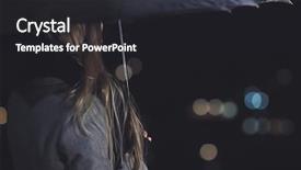  Presentation with melancholy - Audience pleasing theme consisting of woman under black umbrella looking backdrop and a dark gray colored foreground