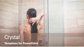  Presentation with bathroom - Cool new presentation with woman under shower in bathroom backdrop and a  colored foreground