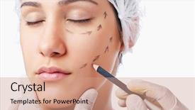  Presentation with trauma and plastic surgery - Audience pleasing PPT layouts consisting of woman under the plastic surgery backdrop and a coral colored foreground