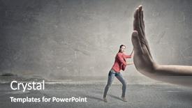  Presentation with power - Beautiful presentation theme featuring autorithy - woman undergo authority power backdrop and a gray colored foreground