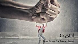  Presentation with power - Beautiful slides featuring woman undergo authority power backdrop and a light gray colored foreground