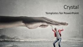  Presentation with power - PPT theme having woman undergo authority power background and a light gray colored foreground