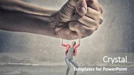  Presentation with power - Slide set featuring autorithy - woman undergo authority power background and a light gray colored foreground
