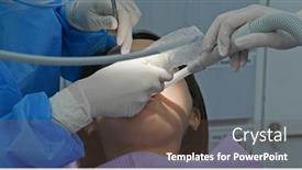  Presentation with treatment - Slide deck featuring woman-undergo-dental-scaling-treatment background and a tawny brown colored foreground