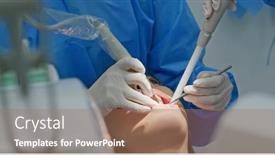  Presentation with treatment - Slide set enhanced with woman-undergo-dental-scaling-treatment background and a coral colored foreground