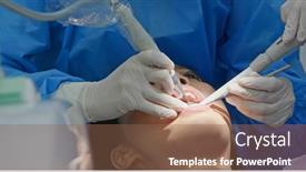  Presentation with treatment - PPT theme having woman-undergo-dental-scaling-treatment background and a violet colored foreground