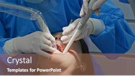  Presentation with treatment - Colorful slide set enhanced with woman-undergo-dental-scaling-treatment backdrop and a coral colored foreground