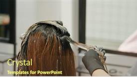  Presentation with hair color - Beautiful slides featuring woman-undergo-hair-treatment backdrop and a tawny brown colored foreground