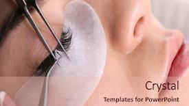  Presentation with young woman diagnosis of sti - PPT theme enhanced with woman undergoing eyelash extensions procedure background and a lemonade colored foreground