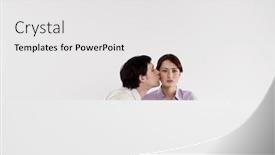  Presentation with colleague farewell - Presentation theme having woman-unimpressed-with-male-colleague background and a white colored foreground