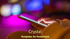  Presentation with mobile use - Theme enhanced with woman-use-mobile-phone background and a tawny brown colored foreground