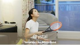  Presentation with mosquito - Presentation with woman-use-mosquito-swatter background and a coral colored foreground