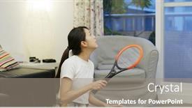  Presentation with mosquito - Presentation theme consisting of woman-use-mosquito-swatter background and a gray colored foreground