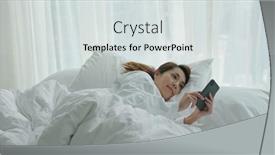  Presentation with drug use prevention - PPT theme consisting of woman-use-of-cellphone background and a sky blue colored foreground