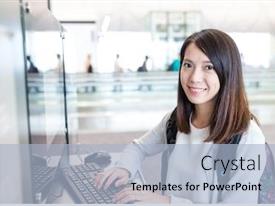 Woman Use Of Computer PPT template 69 | CrystalGraphics