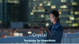  Presentation with mobile use - Presentation consisting of woman-use-of-mobile-phone background and a ocean colored foreground