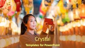  Presentation with mobile use - PPT layouts having woman-use-of-mobile-phone background and a tawny brown colored foreground