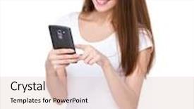  Presentation with text message - Audience pleasing slides consisting of woman use of mobile phone for text message backdrop and a lemonade colored foreground