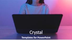  Presentation with internet cafe - PPT theme with woman use of notebook computer background and a wine colored foreground