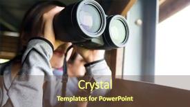  Presentation with drug use prevention - Slide deck enhanced with woman use of the binoculars background and a tawny brown colored foreground