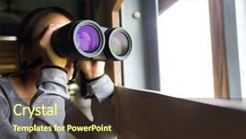  Presentation with asian - Amazing presentation theme having woman use of the binoculars backdrop and a tawny brown colored foreground