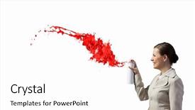  Presentation with spray paint - Audience pleasing slide deck consisting of woman use paint spray backdrop and a  colored foreground