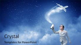  Presentation with spray paint - Amazing theme having woman use paint spray backdrop and a light blue colored foreground